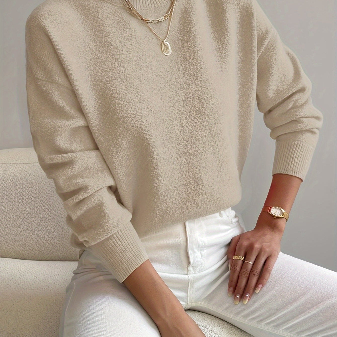 Bathsheba | Mock Neck Ribbed Sweater