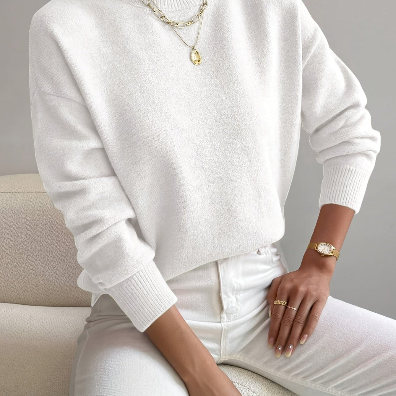 Bathsheba | Mock Neck Ribbed Sweater