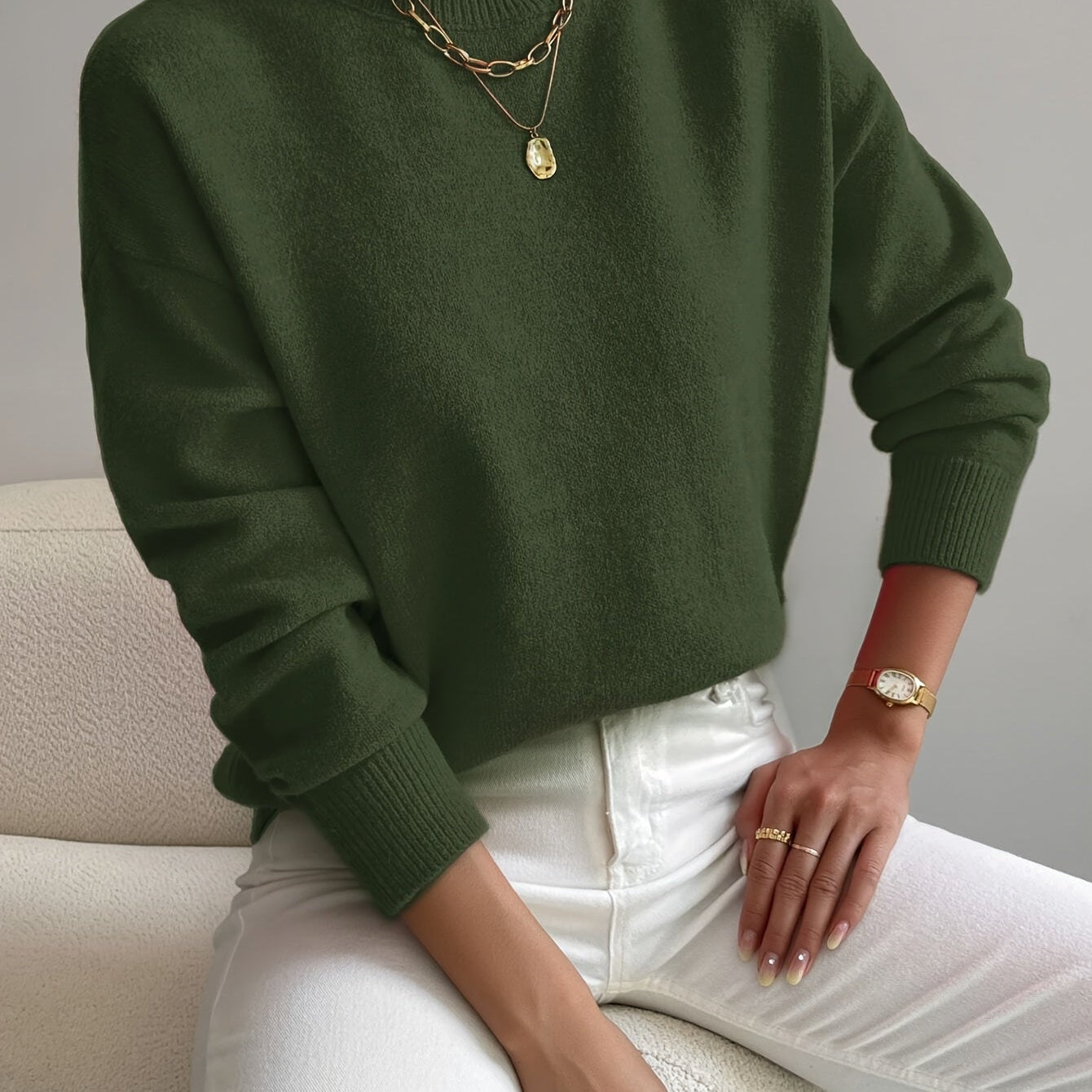 Bathsheba | Mock Neck Ribbed Sweater