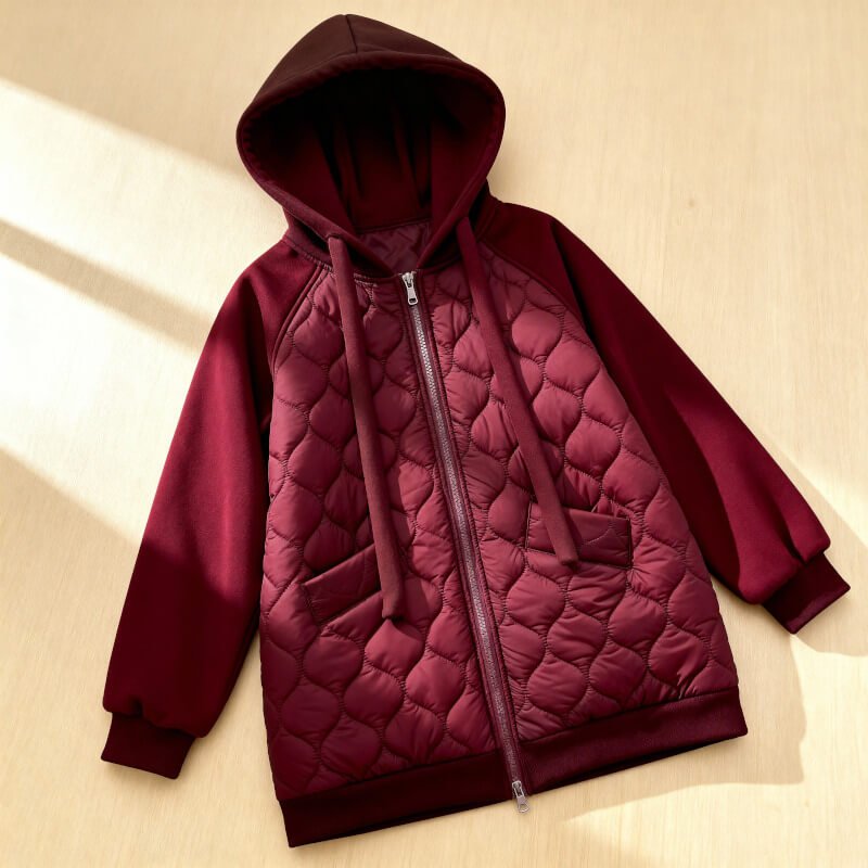 Winslow | Women's Quilted Panel Hooded Bomber Jacket