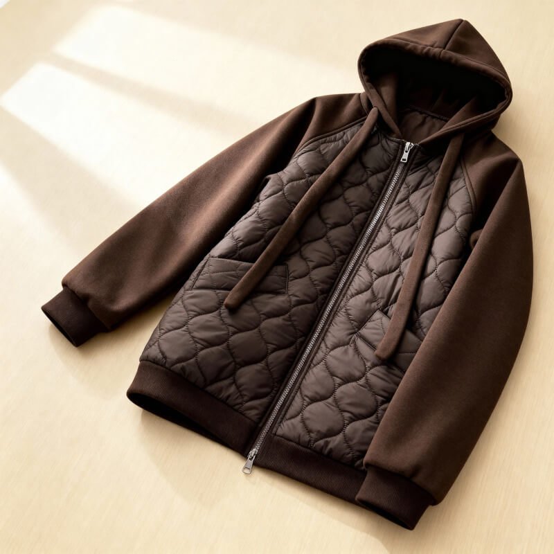 Winslow | Women's Quilted Panel Hooded Bomber Jacket