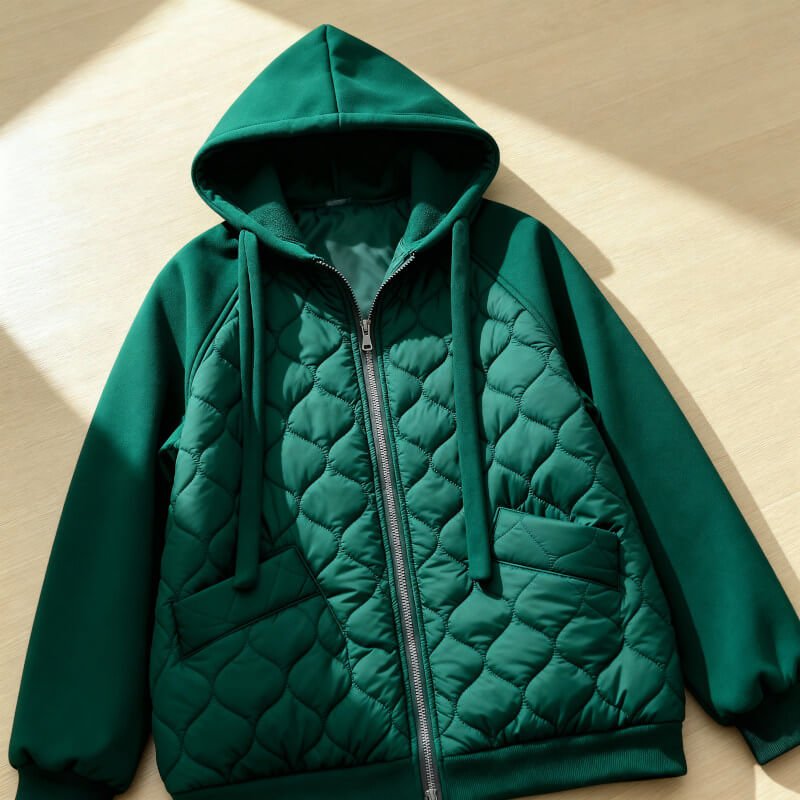 Winslow | Women's Quilted Panel Hooded Bomber Jacket