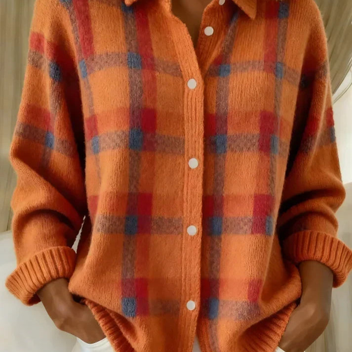 Rosalyn | Women's Plaid Overshirt with Ribbed Cuffs
