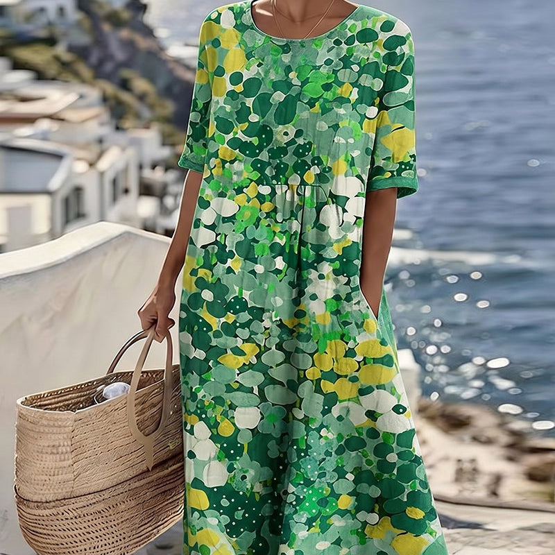 Verbena | Abstract Print Midi Dress