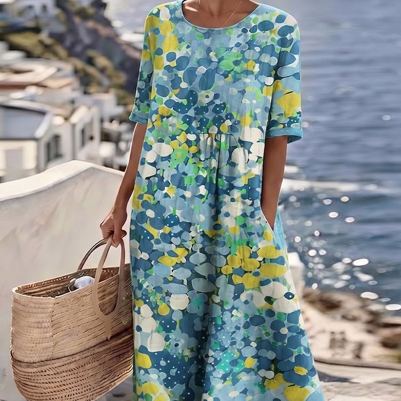 Verbena | Abstract Print Midi Dress