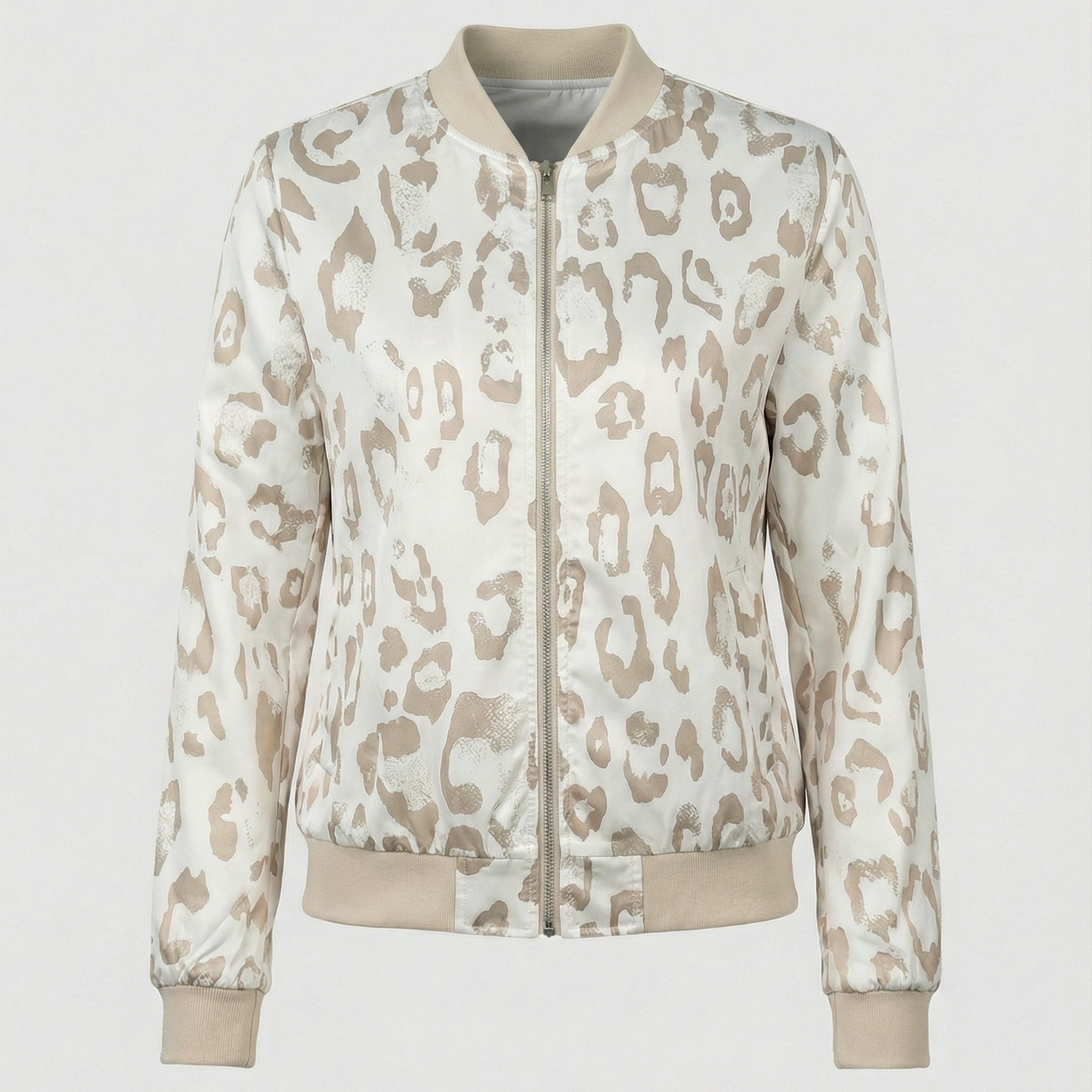 Camden | Shiny Bomber Jacket with Ribbed Trim