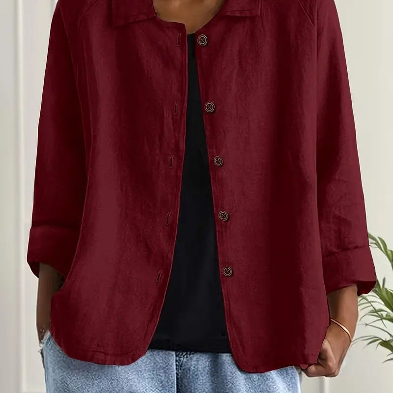 Hortensia | Linen Look Button Shirt