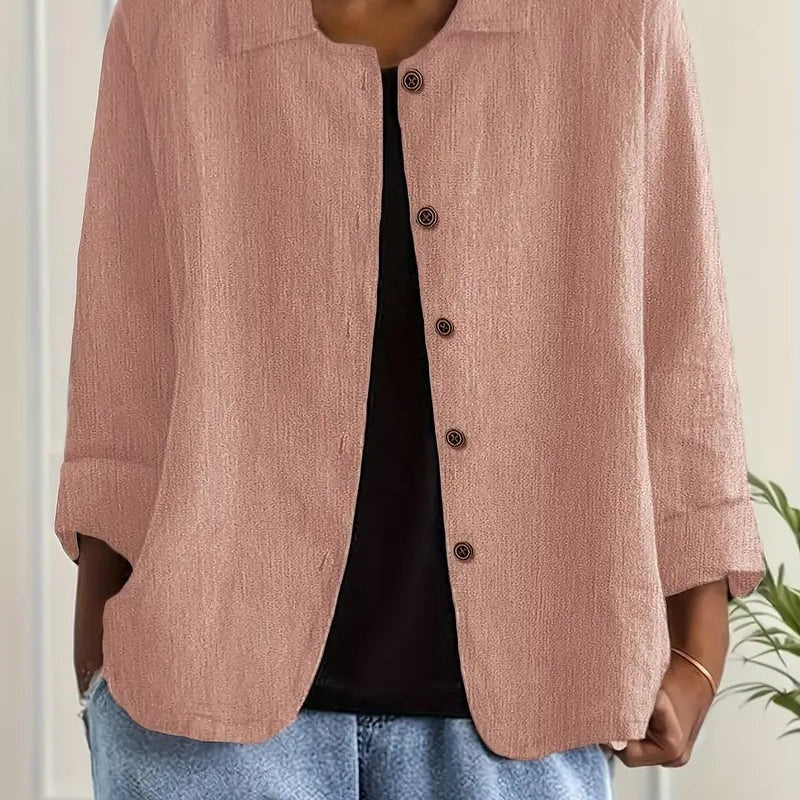 Hortensia | Linen Look Button Shirt