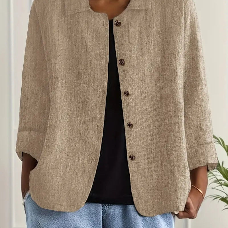 Hortensia | Linen Look Button Shirt