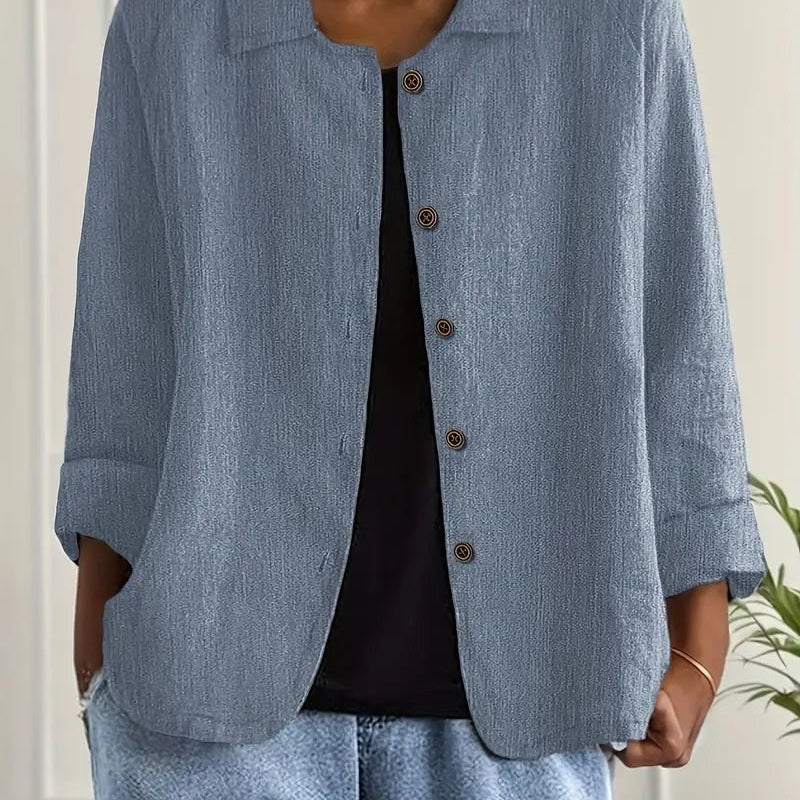 Hortensia | Linen Look Button Shirt