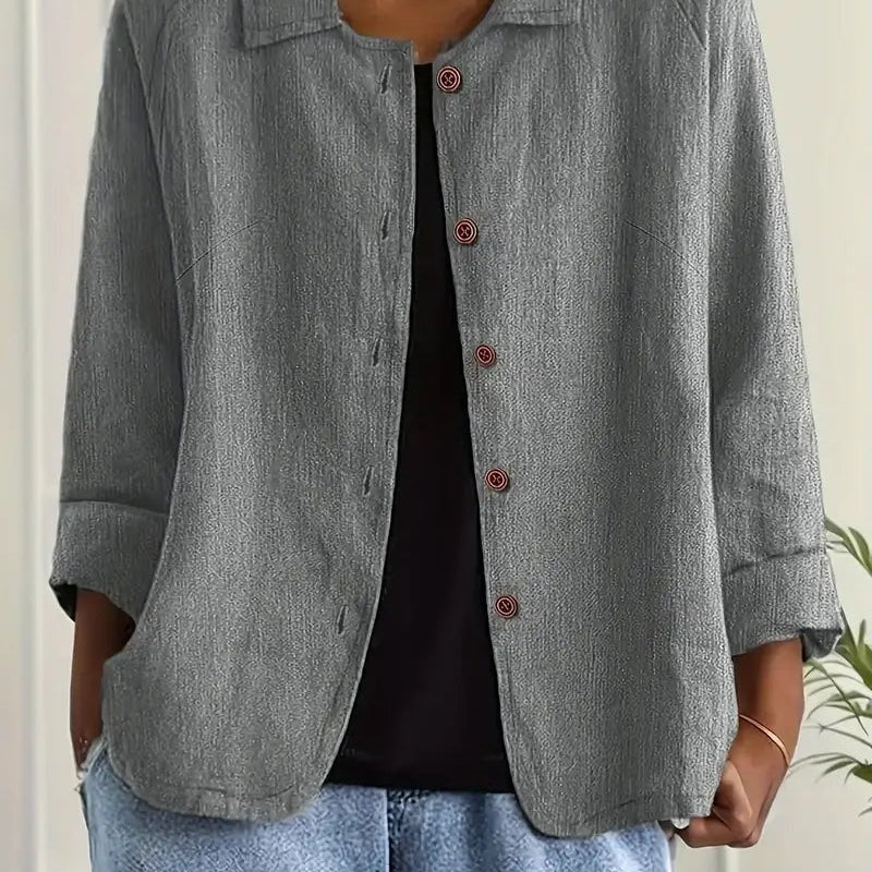 Hortensia | Linen Look Button Shirt