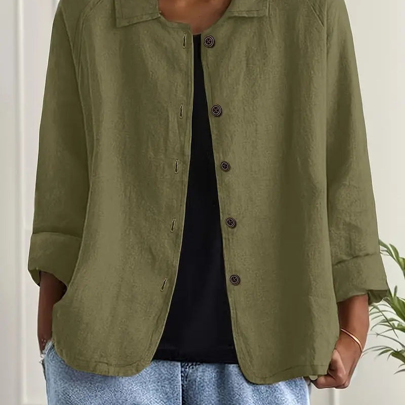 Hortensia | Linen Look Button Shirt