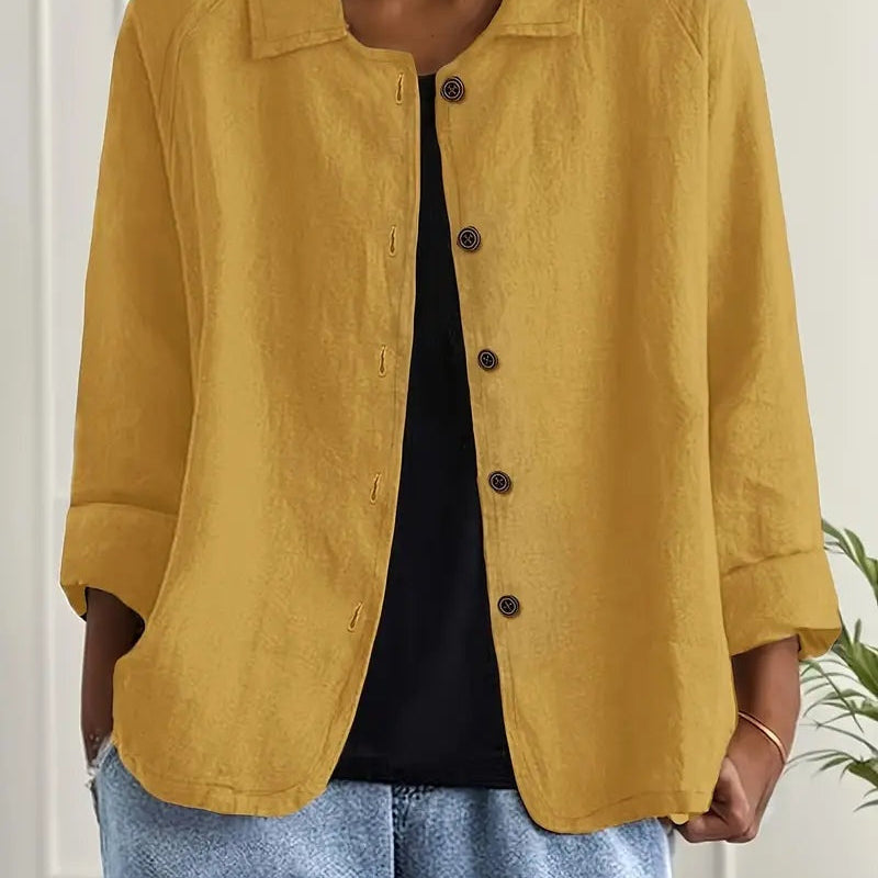 Hortensia | Linen Look Button Shirt
