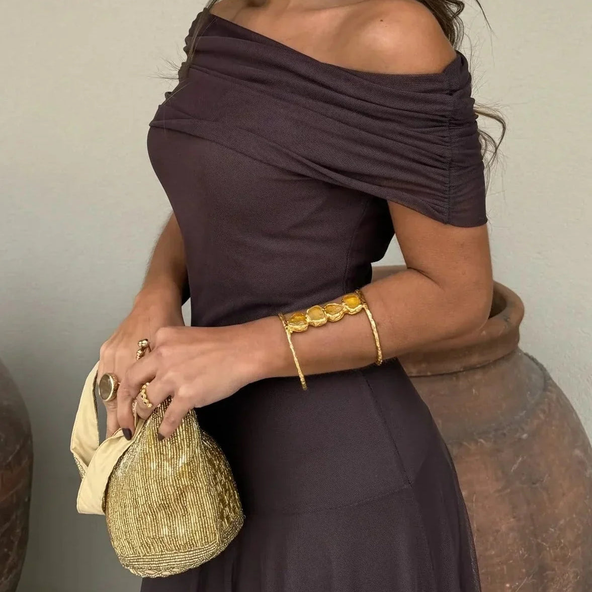 Sadhbh | One Shoulder Draped Maxi Dress Occasion Evening Party