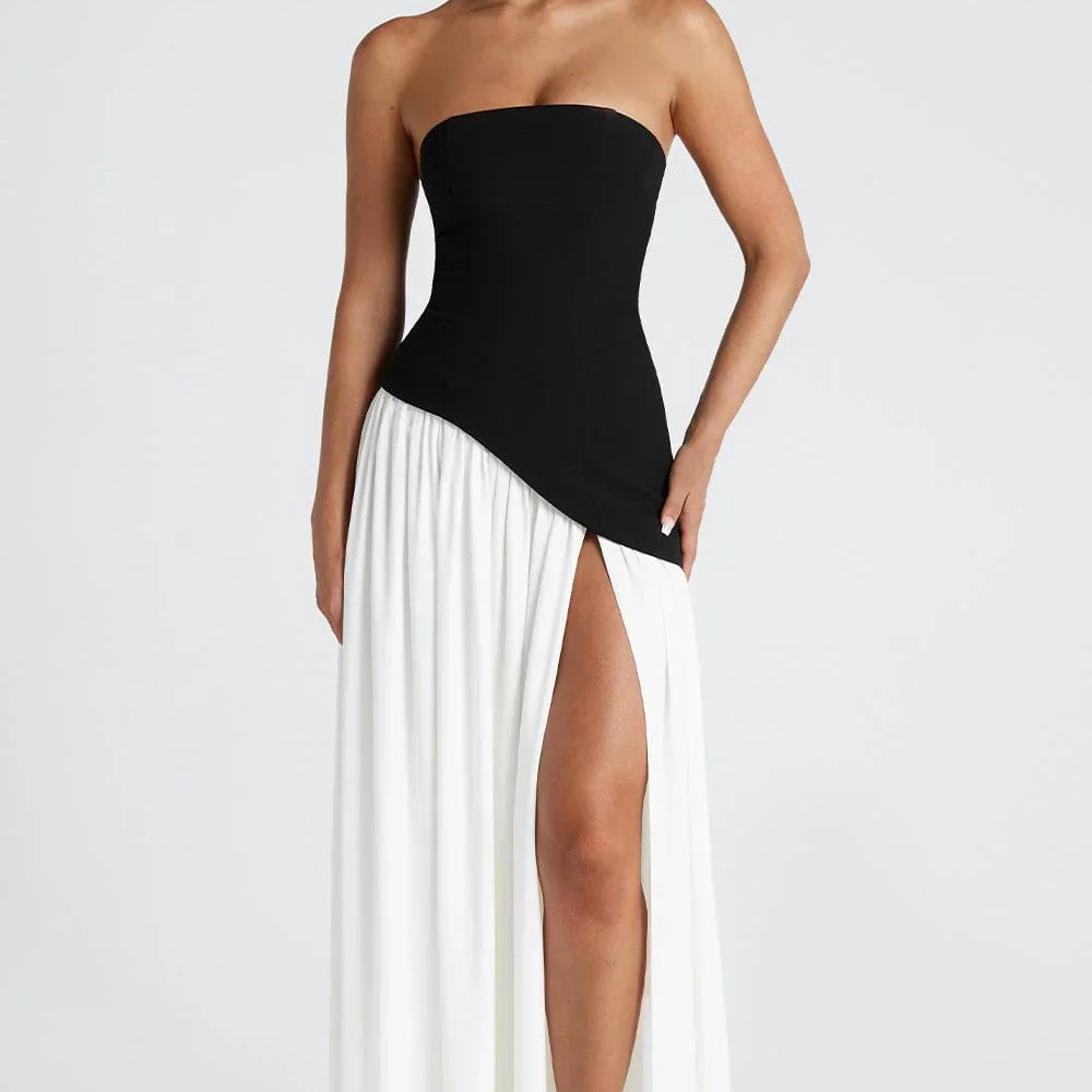Aisling | Strapless Corset Maxi Dress Halter Neck Slit Formal Evening Gala