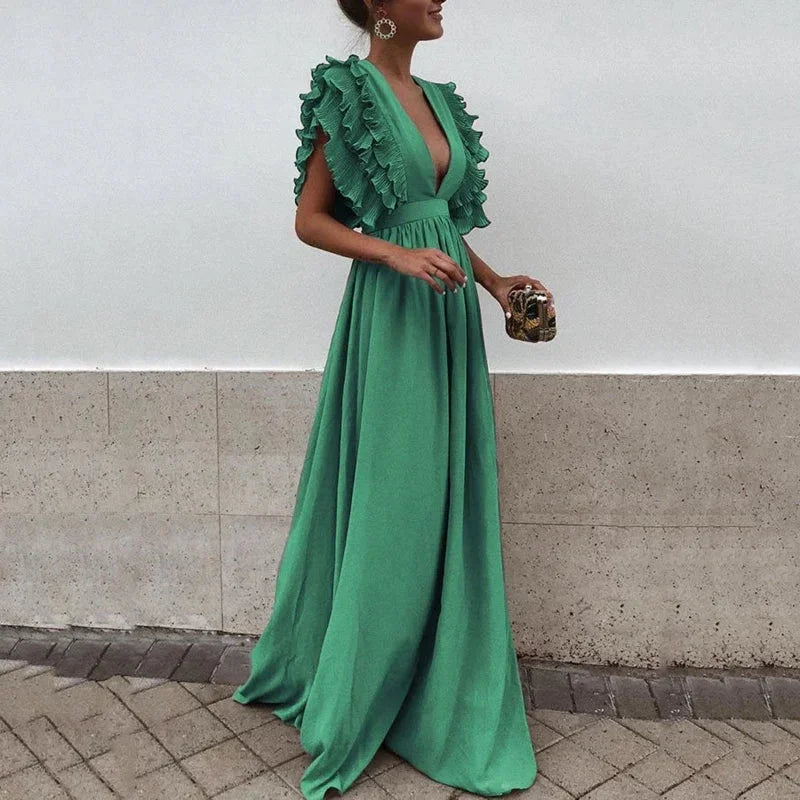 Sorcha | Ruffle Sleeve Maxi Dress