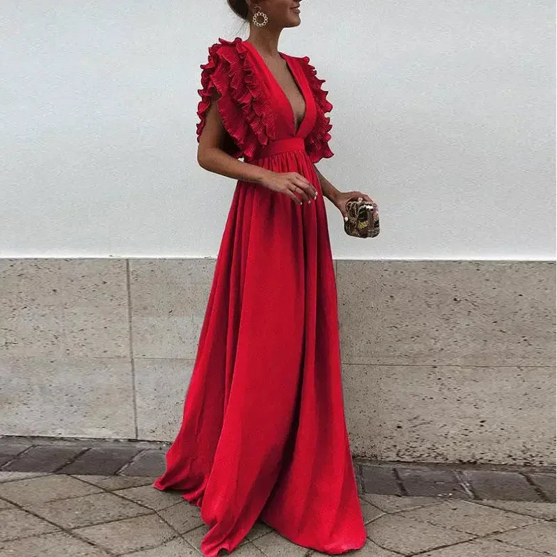 Sorcha | Ruffle Sleeve Maxi Dress