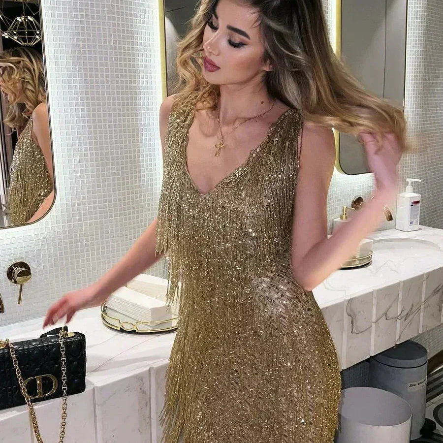 Aifric | Sequin Fringe Mini Dress