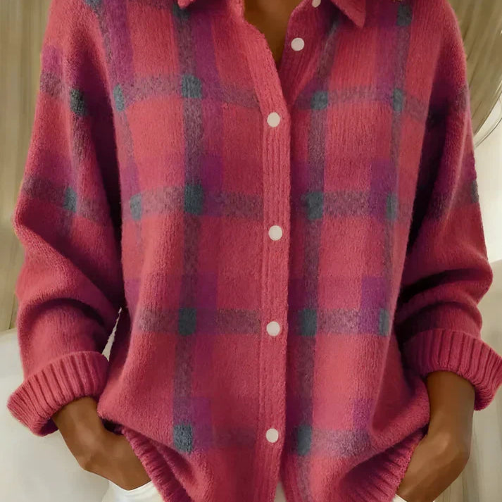 Rosalyn | Women's Plaid Overshirt with Ribbed Cuffs