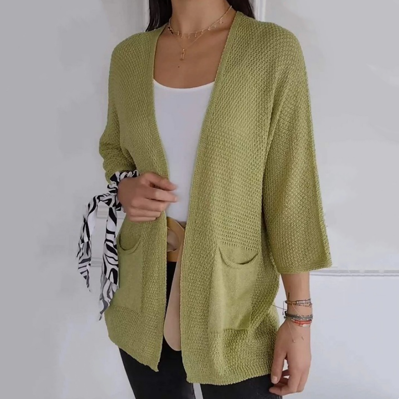 Philippa | Open Front Cardigan Textured Knit